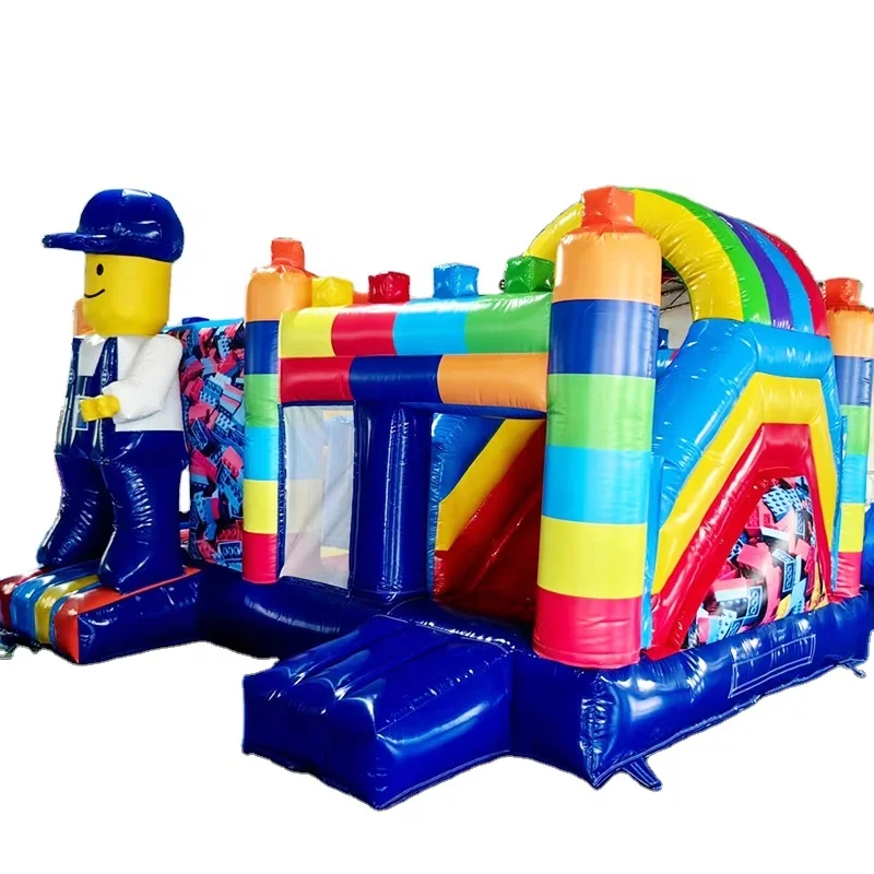 

Hot Sale High Quality Building Blocks Inflatable Building Block Bouncy Castle With Slide Inflatable Jumping House