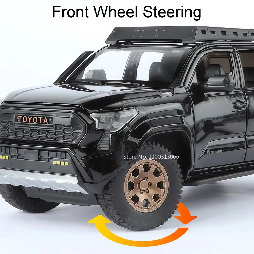 Tacoma Tundra – modèle de jouet en alliage moulé sous pression, voitures miniatures, son léger, roue de véhicule, traction tout-terrain pour garçons, jouets éducatifs, 1:24