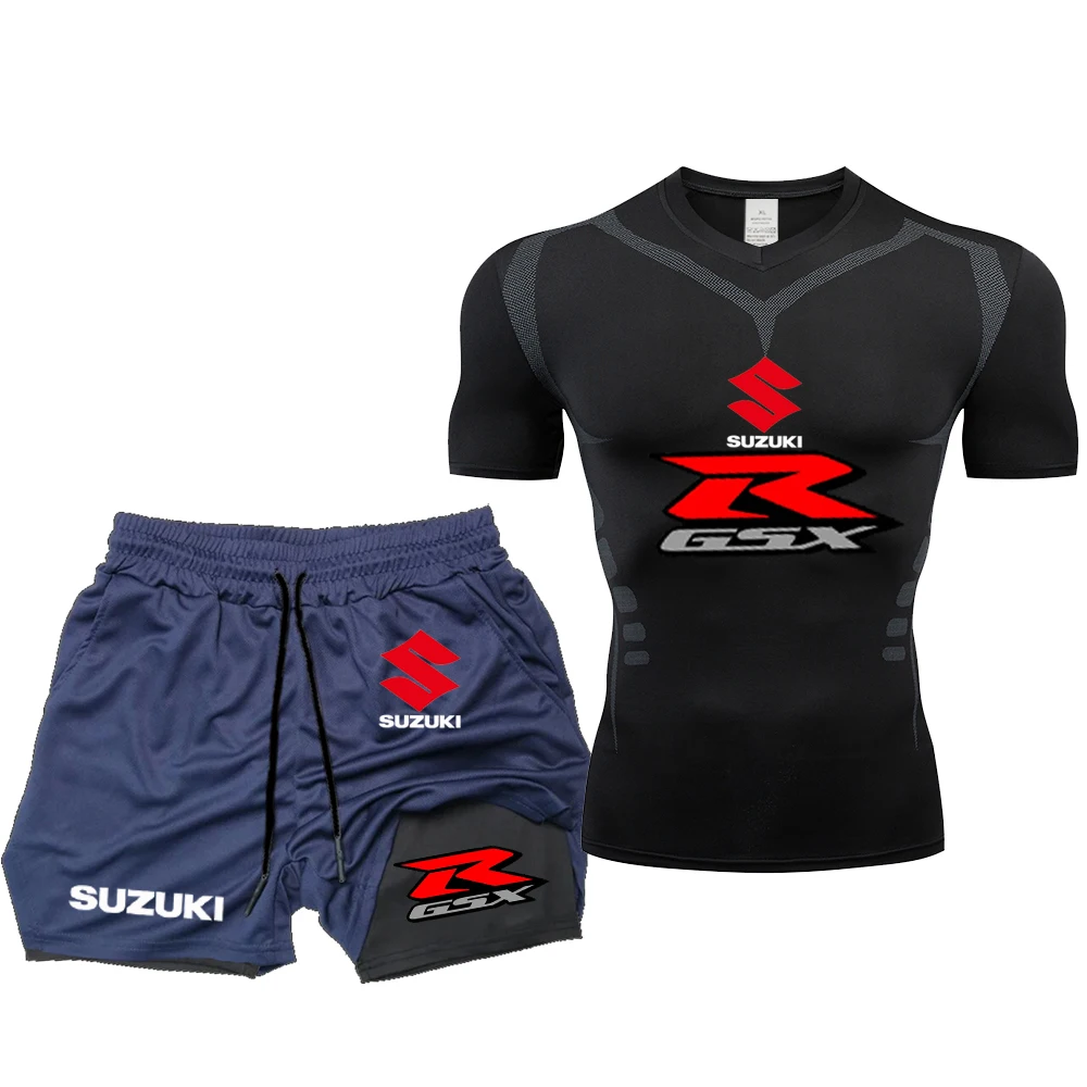

Suzuki Logo Men's Fitness wear, Compressed, Tight, Breathable, Comfortable, Gym, Outdoor Cycling, Motorcycle Show off Figure
