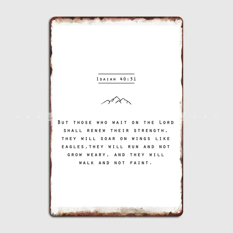 Isaiah 40:31 Metal Sign Club Party Create Plates Tin Sign Poster