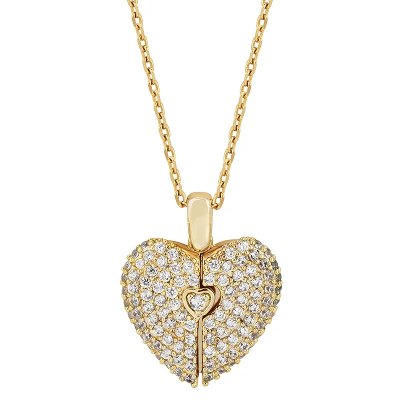 316L Stainless Steel Fashion Crystal Heart Sweater Chain Femme Long Necklaces for Statement Necklaces&Pendants Accessories