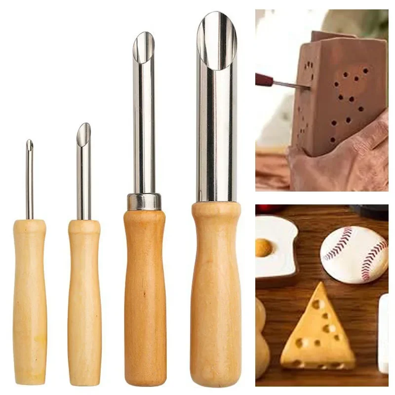 4Pcs/Set Stainless Steel Circular Hole Puncher DIY Ceramic Cutting Punching Molding Soft Clay Sculpture Tool Hand Tools