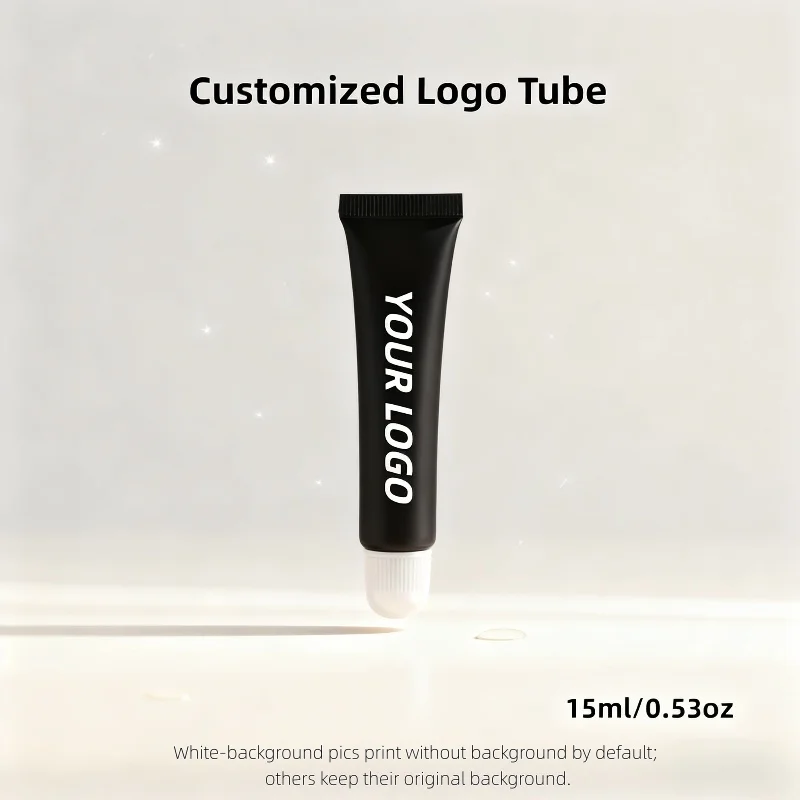 

【Логотип на заказ】50 шт., 15 мл, черная/белая круглая крышка, белый/черный косметический тюбик по индивидуальному заказу, оптовая продажа для косметических предприятиях