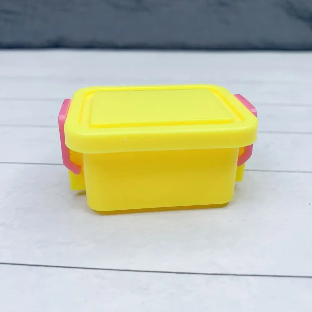 Plastic 1:12 Dollhouse Mini Storage Box Model Emulational Colorful Simulation Storage Bin with Cover Furniture Accessories