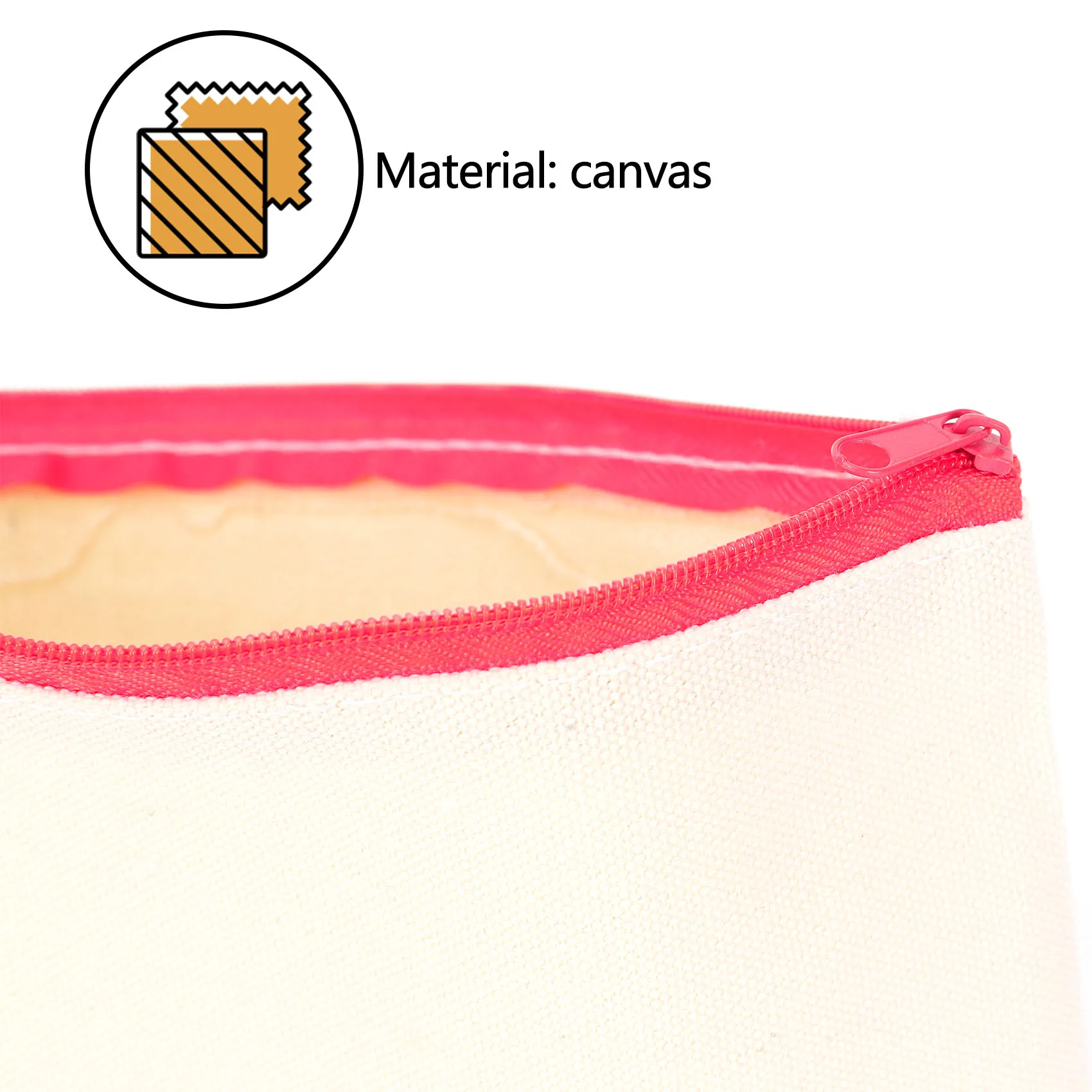 Multifuncional Canvas Cosmetic Bag, Cosmetic Bag, Travel Bag, Pen Coin Bag, Blank DIY Bag, 20 Pcs