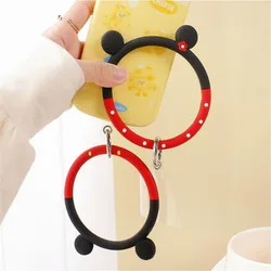 Cartoon Disney Silicone Phone Lanyard Universal Cute Creative Anti-fall Round Bracelet Mobile Phone Back Case Wristband Strap