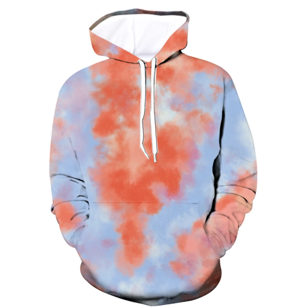 3D Colorful Tie-Dye Print Men's Women's Hoodies Creative Personality Design Long Sleeve Tops Fashion Simple Daily Casual Clothes