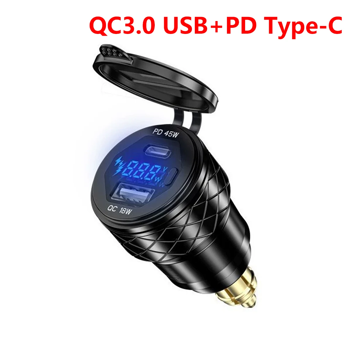 QC3.0 USB+PD Type-C PD 45W QC 18W Quick Charge Charger Plug Socket Power Adapter Hella DIN for BMW Motorcycle