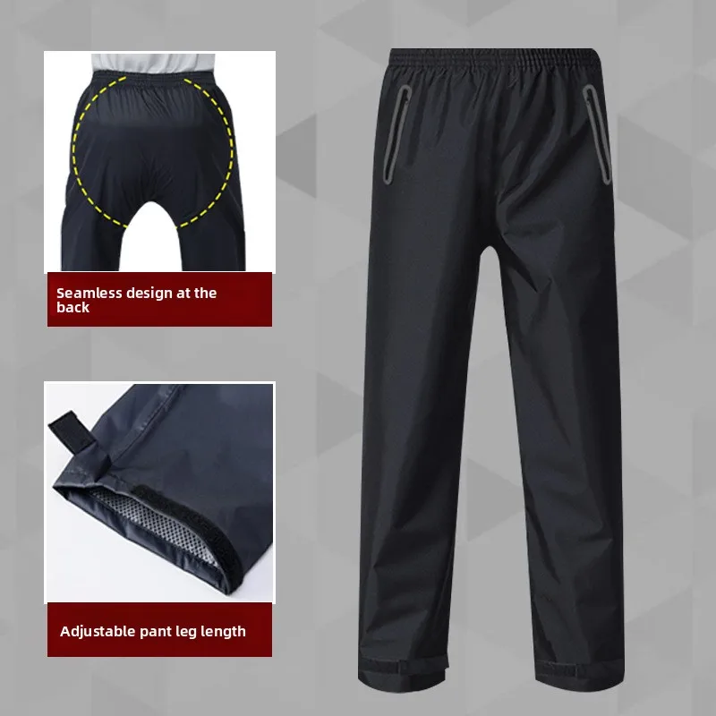Adult Breathable Double Layer Wear-Resistant Spring Underwear Waterproof Rain Pants Men's Lower Body Parting 190T Nylon