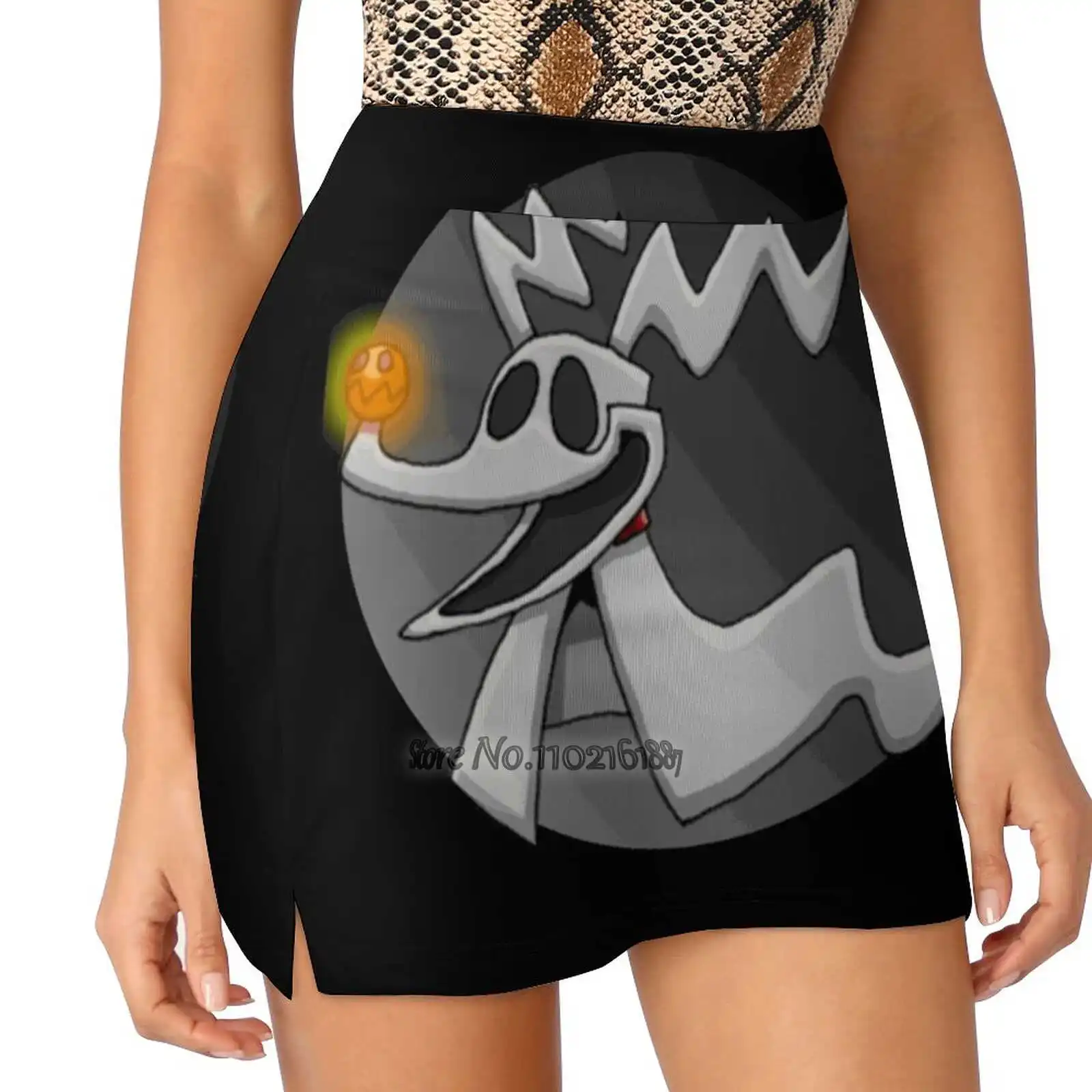 Zero S-4Xl Tennis Skirts Golf Fitness Athletic Shorts Skirt With Phone Pocket Zero Dog Cute Ghost Halloween Nightmare Before