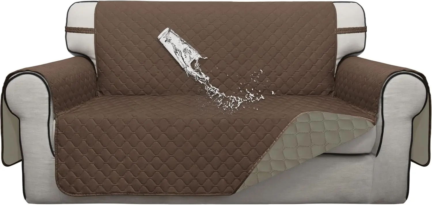 

Double Protection 100% Waterproof Loveseat Sofa Covers For Living Room, Couch Covers For 2 Cushion Couch Sofa, Reversible