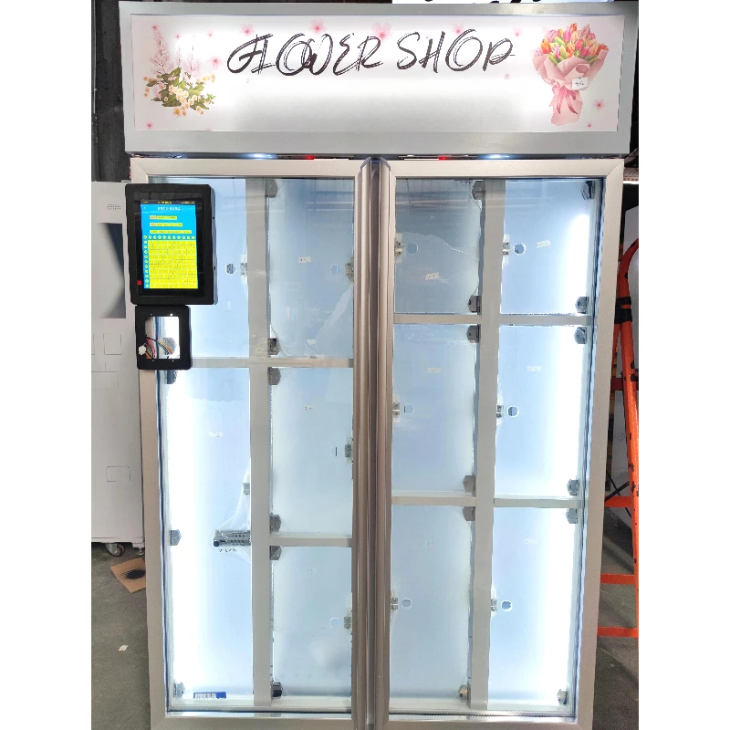 Customized Touch Screen Flower Vending Machine Automatic Self Service Bouquet Vend Machine With QR Code Cashless Payment