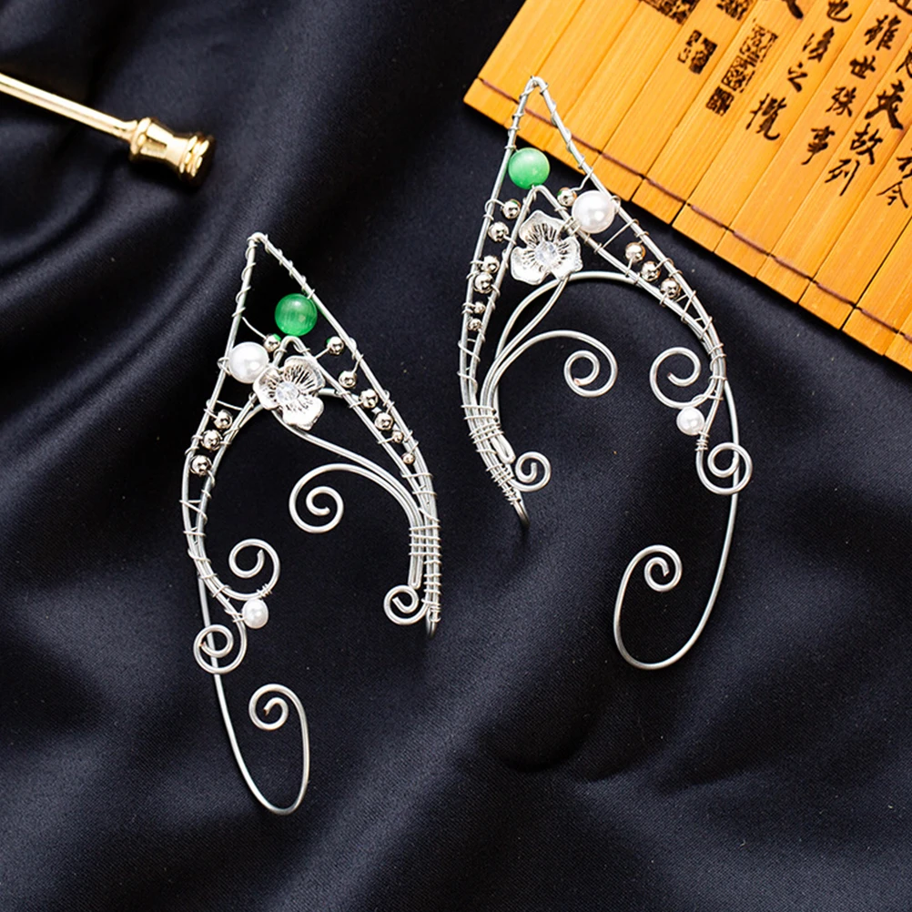 

Chic Copper Elf Ear Cuffs Clip Earrings Non Piercing Jewelry Women Girls Pearl Prom Dating Cosplay Everyday Charm Accessories