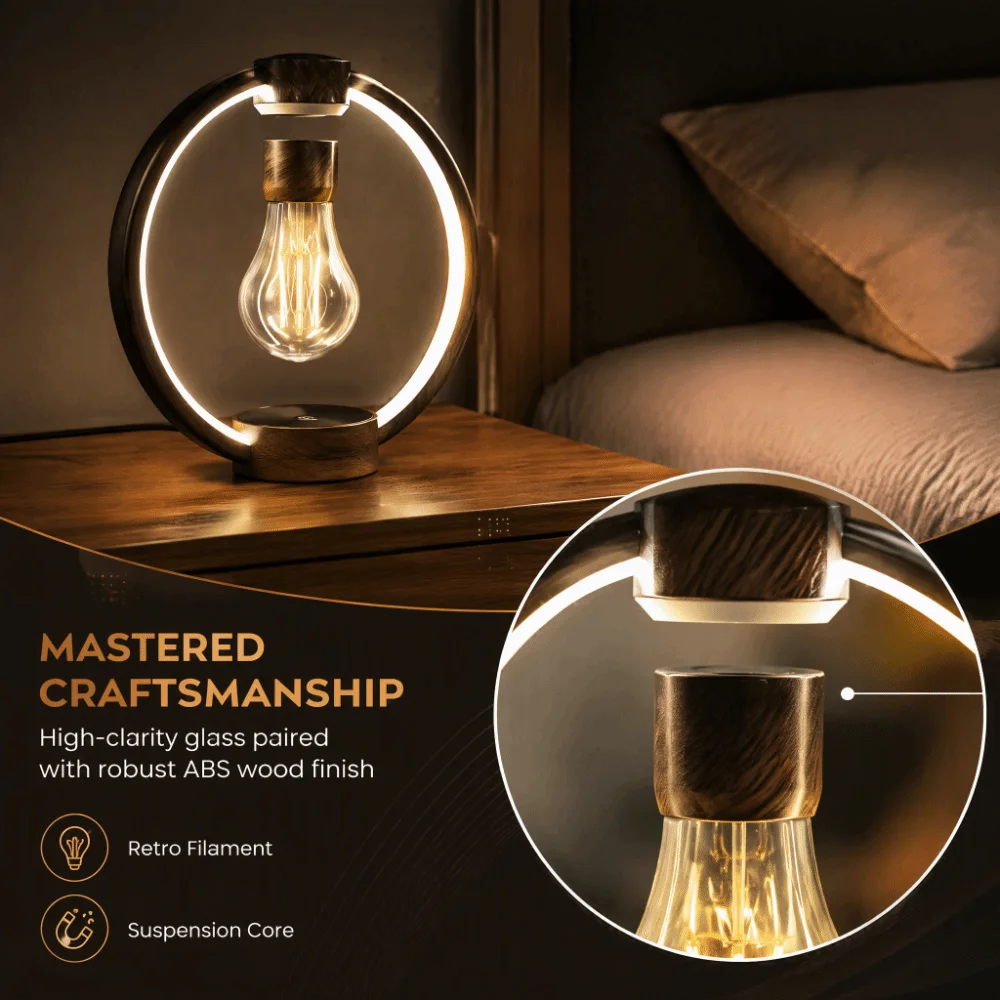 Gift Levitating Floating LED Bulb Lamp Touch Control Floating Night Light Energy Saving Novelty Table Lamp Desk Decoration