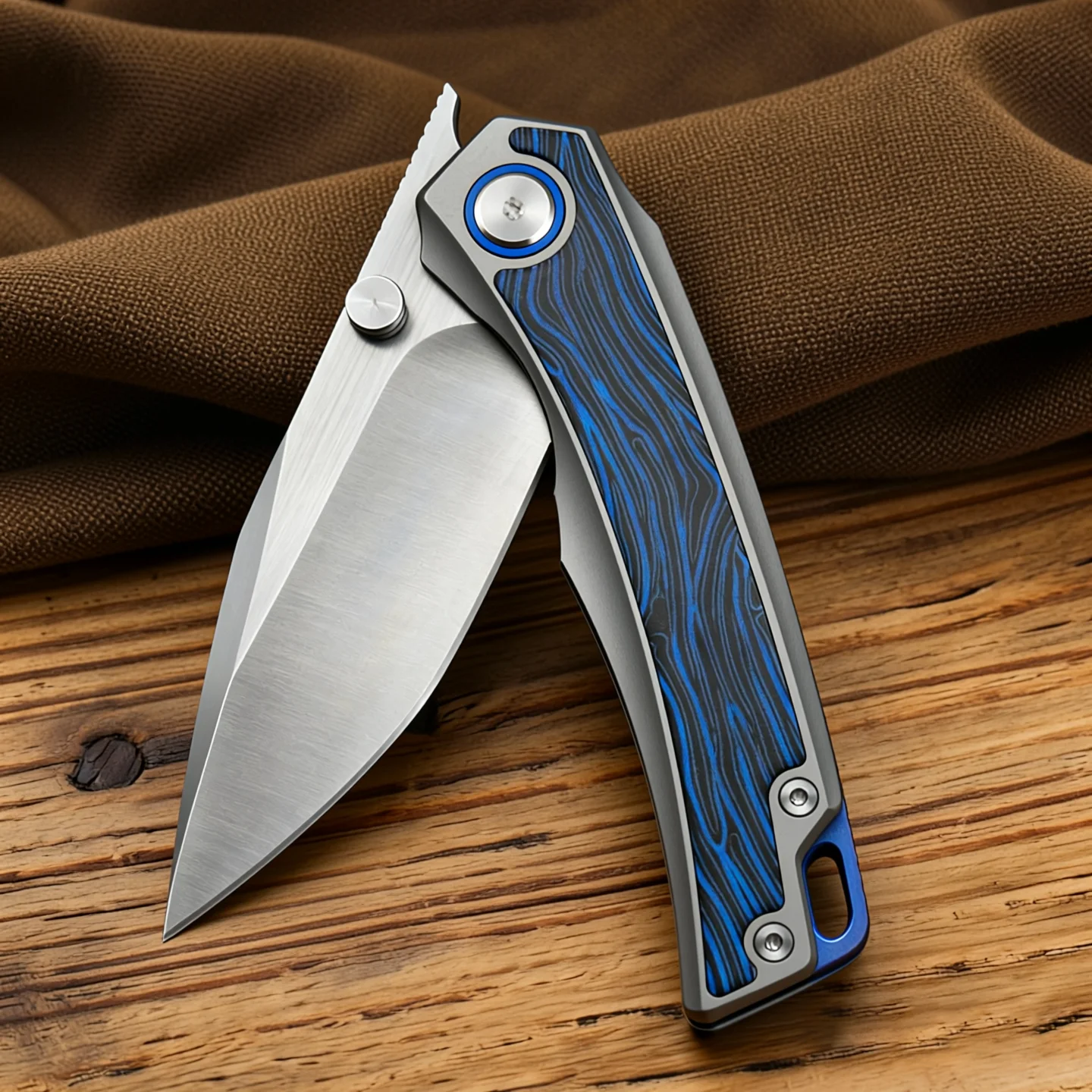 

VG10 Folding Knife with Titanium Handle - 58-60 HRC Hardness, Outdoor Survival, Camping & EDC Pocket Knife