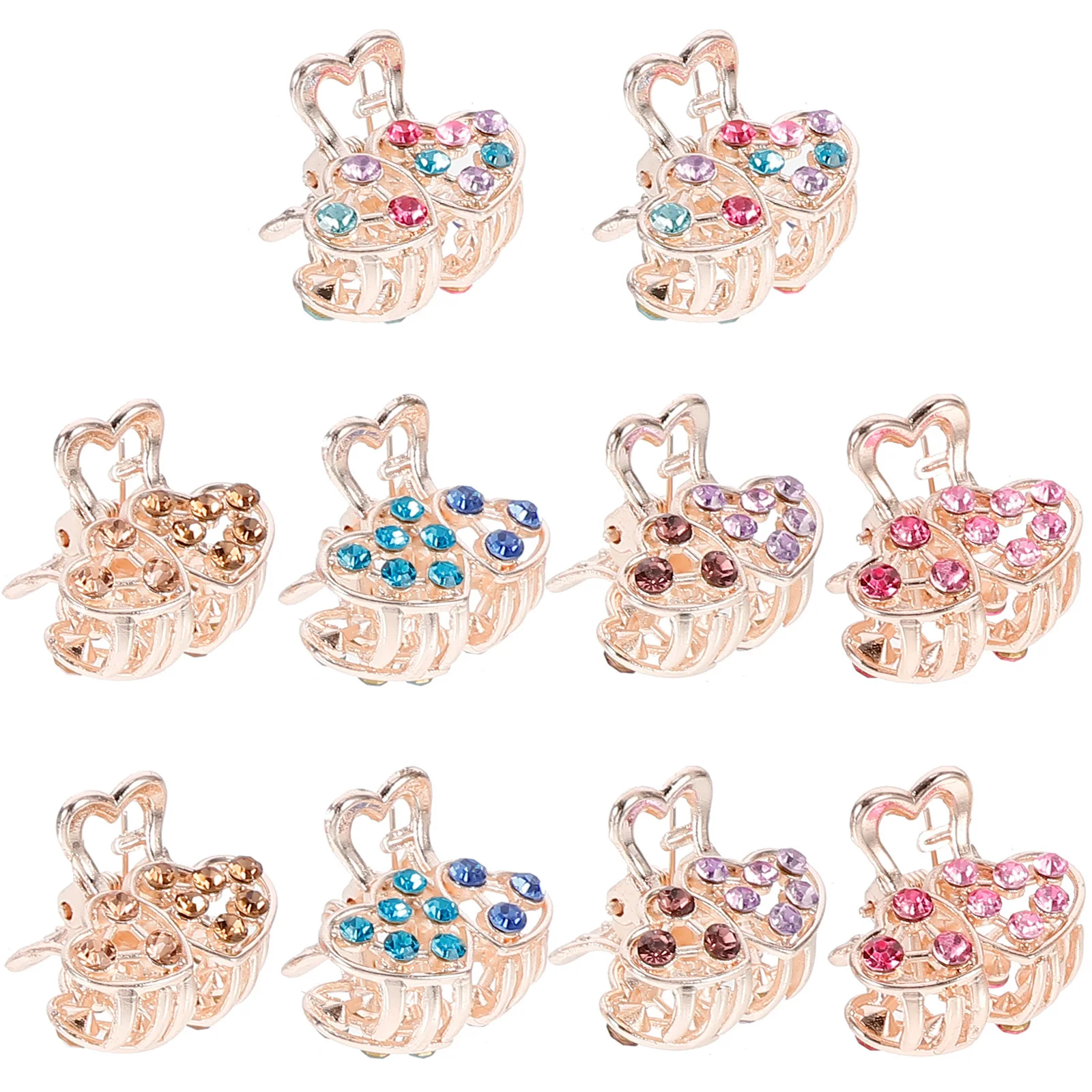 10 قطعة مشبك شعر صغير كليب صغير القرش الأسنان الشعر الصيد باريت للأطفال حمام ماكياج تصفيفة الشعر دبوس حجر الراين كريستال دبوس الشعر