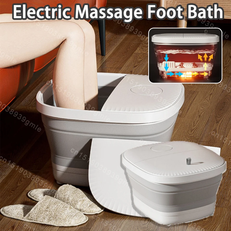 

Полностью автоматическая массажная ванна для ног с подогревом, складная ванна для ног с постоянной температурой, снимает давление, расслабляющий массажер, спа