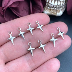 50pcs 14.5x9mm Charms Shining Stars Charms For Jewelry Making DIY Jewelry Findings Antique Silver Color Alloy Charms