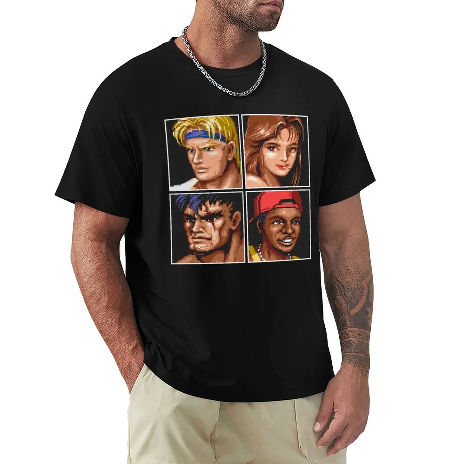 Streets of Rage Select Player T-Shirt Basic Simple Design Short Sleeve Shirt