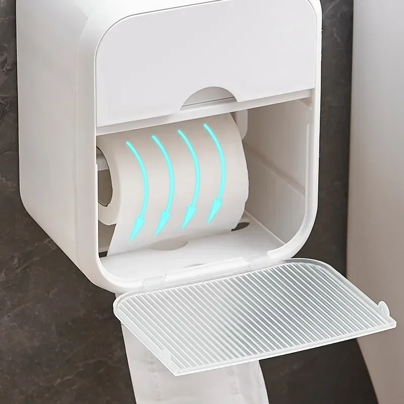 porte papier toilette Punch-free Toilet Paper Holder Box Waterproof Tissue Storage Box Bathroom Rack Wall Mounted Storage Holder