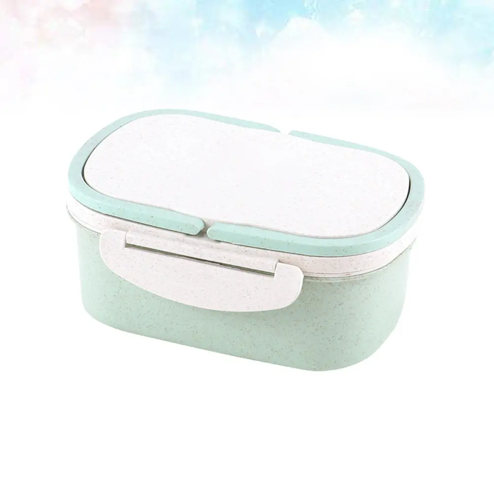 Portable Thermal Lunch Box Double Layer Compartment Food Storage Container Bento Box Leakproof Tight Lock Design for Students