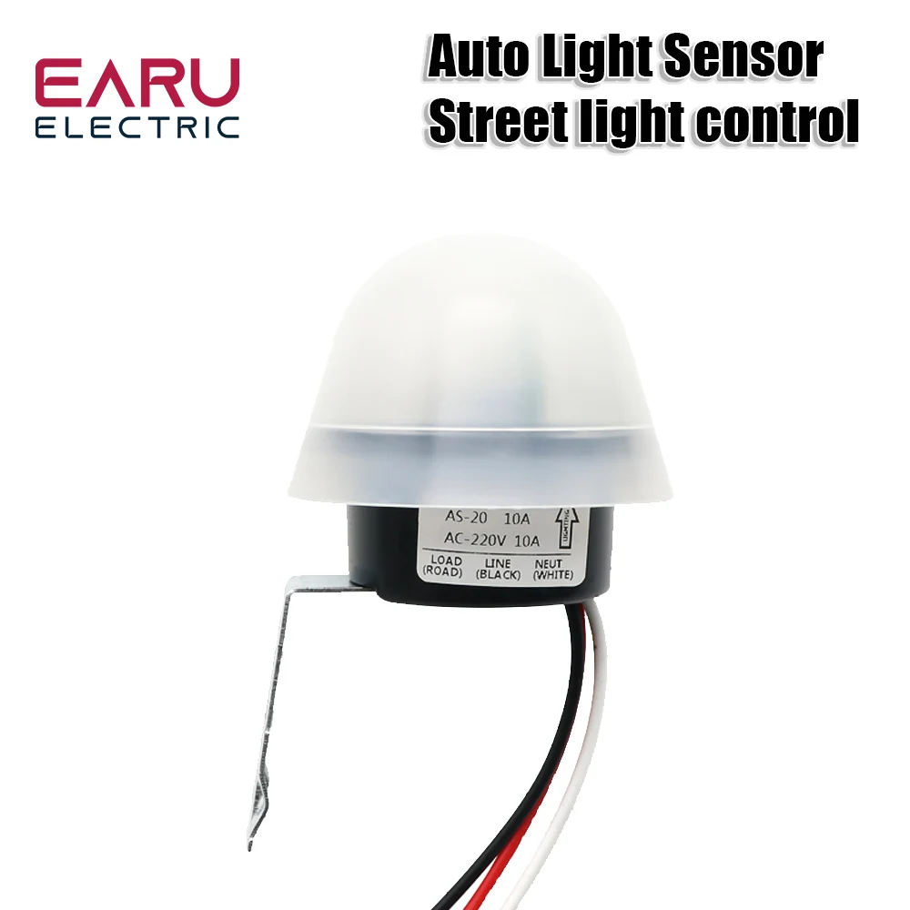 방수 민감한 자동 사진 스위치 On/Off 광전지 거리 LED 조명 스위치 센서 스위치 도구, AS-20 AC 220V 10A