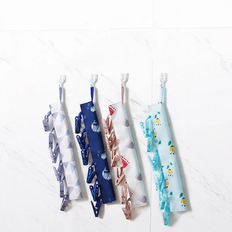 Travel fabric hanger Folding multifunctional go out portable clothespin underwear clip Velcro home hanger