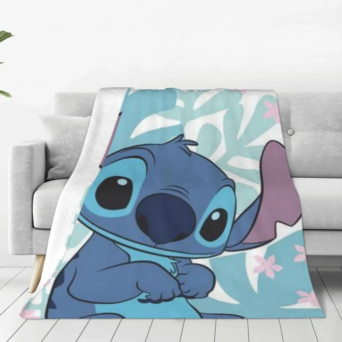 

Disney Stitch Soft Flannel Throw Blanket - Cozy and Lightweight Fleece Blanket for Home, Travel, and Outdoor Use All Year Round