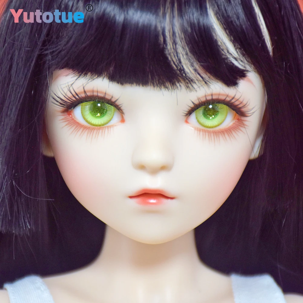 YUTOTUE 1/3 BJD Doll Toy Green Eyes Long Black Wig 24 inch Girl Doll Removable Outfits Lifelike