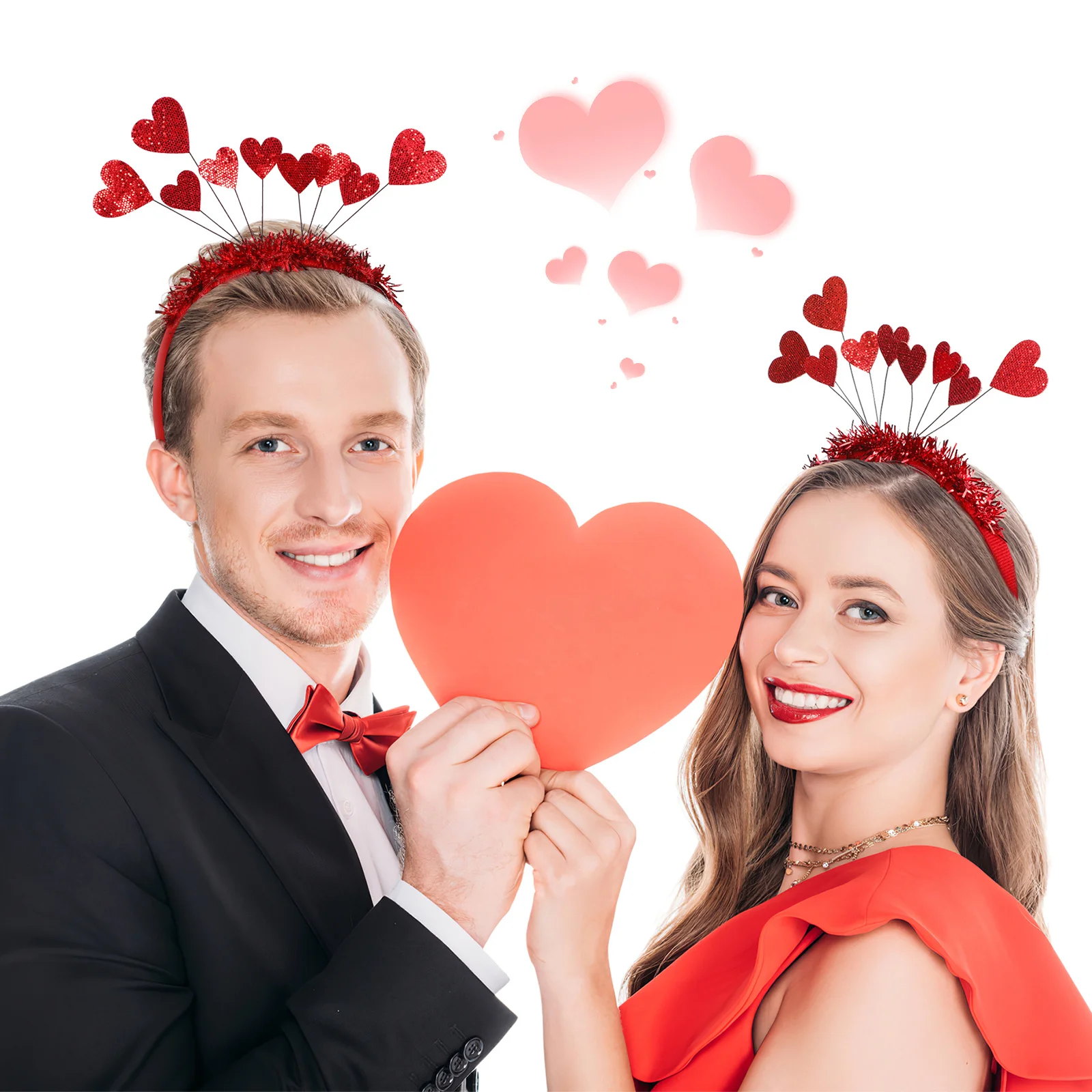 

2 шт., повязки на голову с любящим сердцем, вечерние ко Дню святого Валентина, женский инструмент для прически, прочный держатель для волос, обручи в форме сердца для невесты