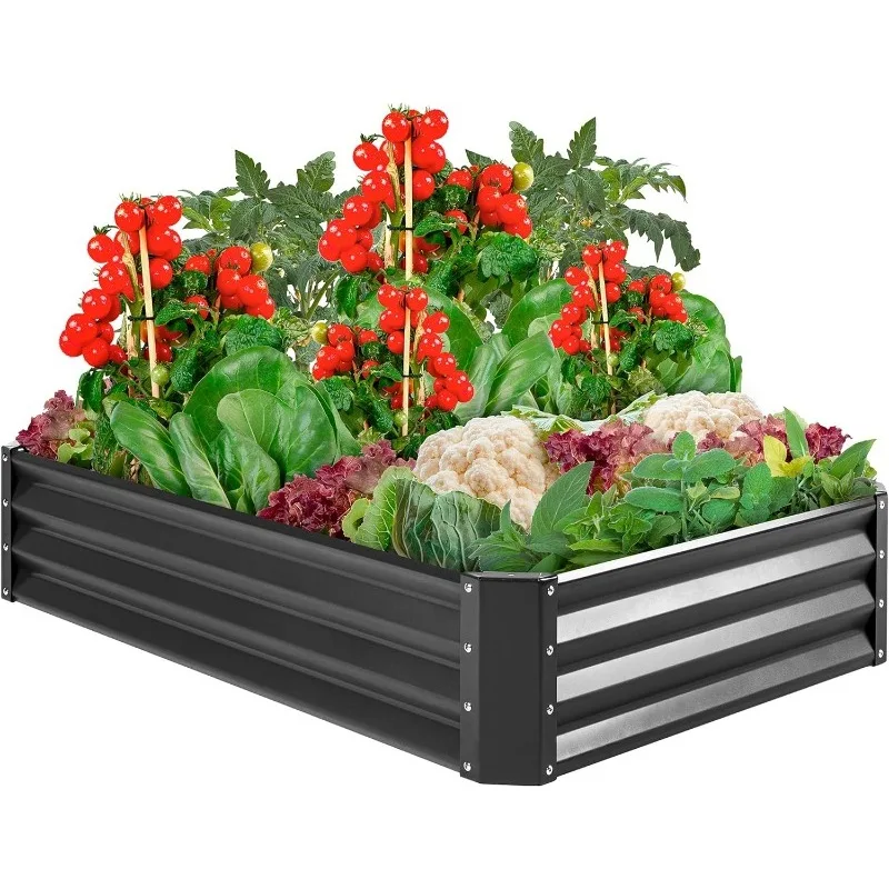 

Outdoor Metal Raised Garden Bed Box Vegetable Planter for Vegetables, Flowers, Herbs, and Succulents