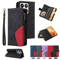 Mi 14T PRO Mi14 T Mi14T 폴리오 지퍼 가죽 케이스 플립 지갑 9 카드 홀더 Xiaomi Mi14T Pro 14TPRO 전화 가방 용 고급 커버