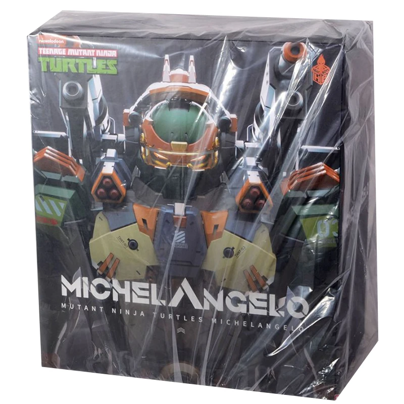 In Stock Alloy mech Teenage Mutant Ninja Turtles Michelangelo Anime Action Figure  AssemblyToys Gift Collectible Model Ornaments