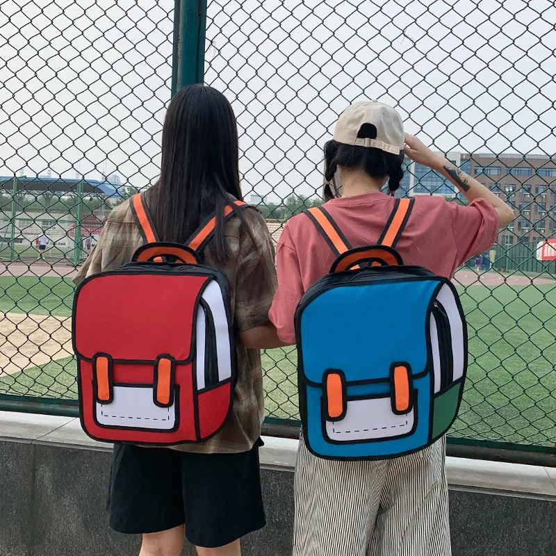 Backpack Youth School same school bag Lin Miaomiao Korean version high school anime cartoon 3D