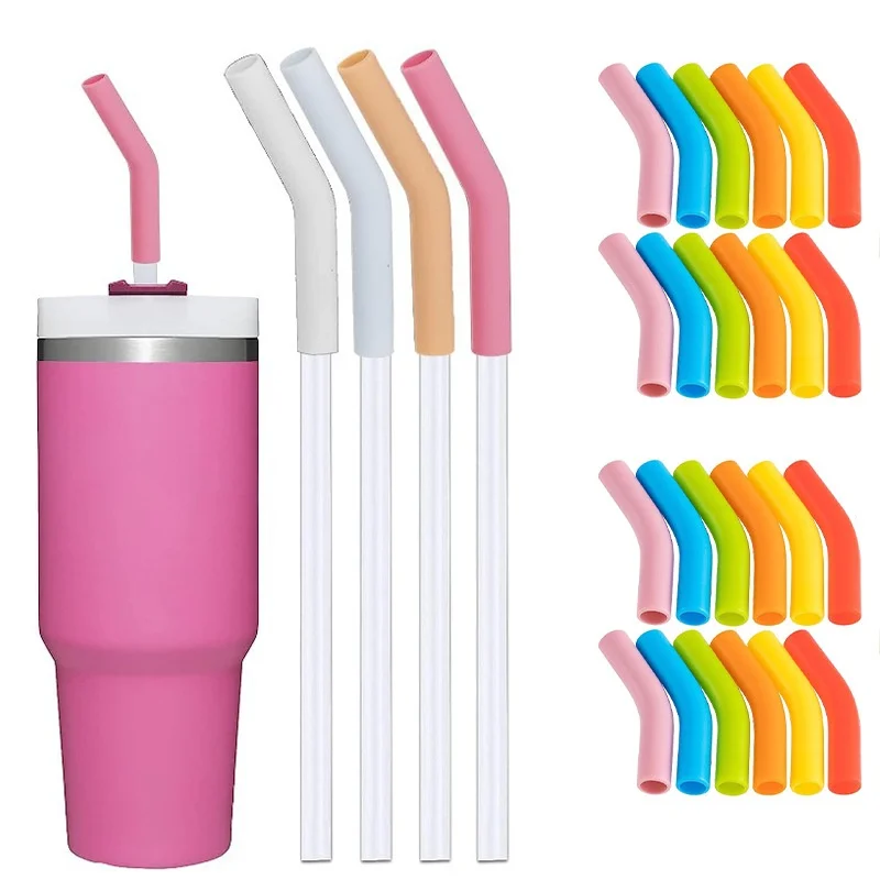 Reusable 8MM Diameter Straw Silicone Tip Cover Anti Scratch Heat Resistant Car Cup Straw Protector Food Safe Drink Accessories