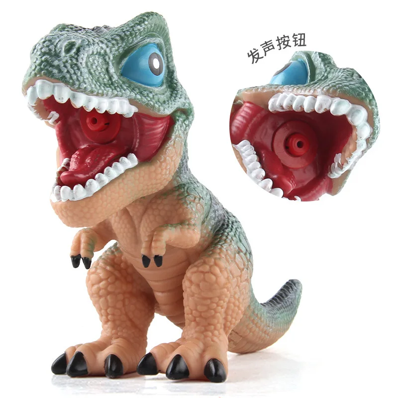 Simulated Triceratops Tyrannosaurus rex animal model Q version mini hollow soft rubber dinosaur pinched called dinosaur toy