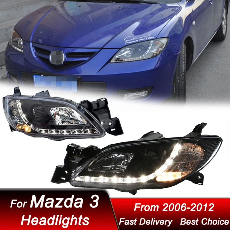 

Pop Car Styling Headlights For Mazda 3 06-12 New Style LED Headlamp Assembly Upgrade High Configure Projector Lens Accessories K