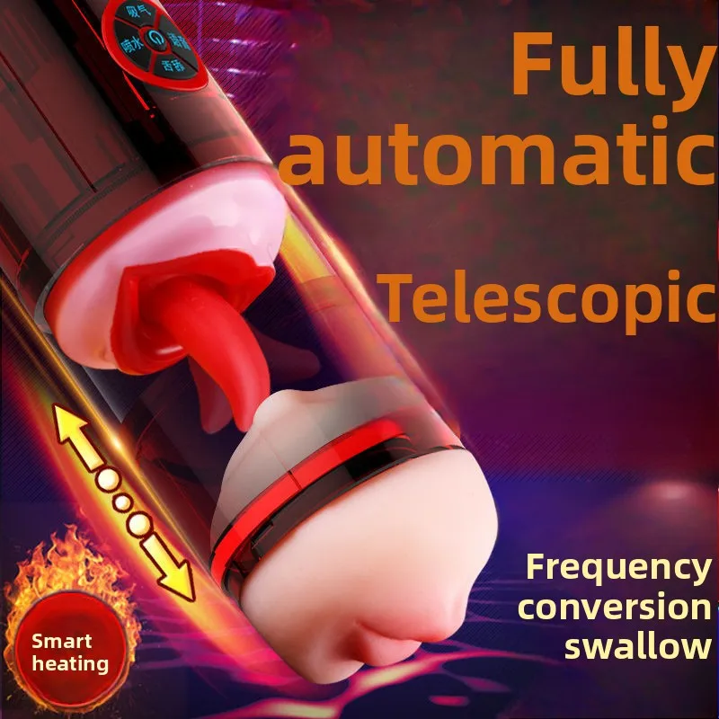 Fully automatic airplane cup for men fun electric retractable tongue licking self-defense comfort toy pocket sex machine for men