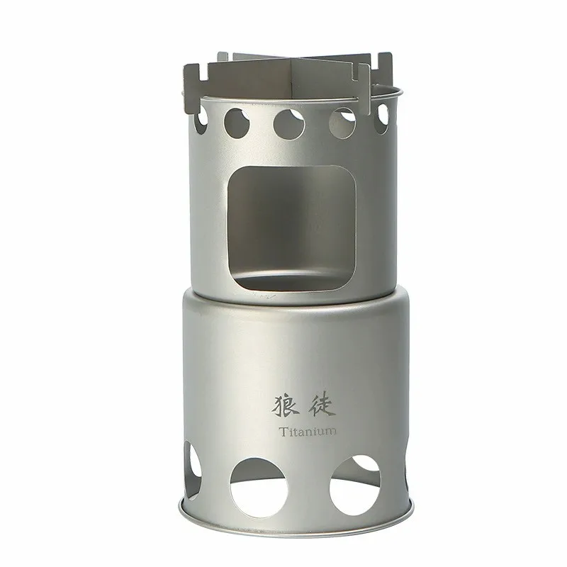 

Уличная печь из чистого титана, 145 г, портативная простая печь для приготовления дров, сплит-тип, дровяная горелка