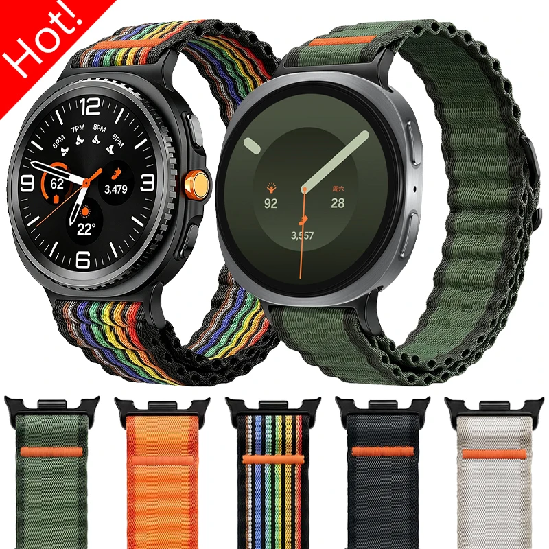 Nylon Sport Strap for Samsung Galaxy Watch 9 8 40mm 44mm Marine Band Bracelet for Samsung Galaxy Watch 8Classic 46mm Wristband