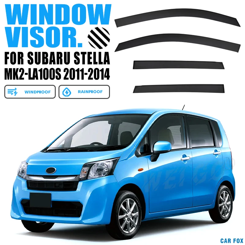 For Subaru Stella LA100S 2011-2014  Janela Viseira Ventilação Shades Sun Rain Defletor Guarda 4PCS/SE