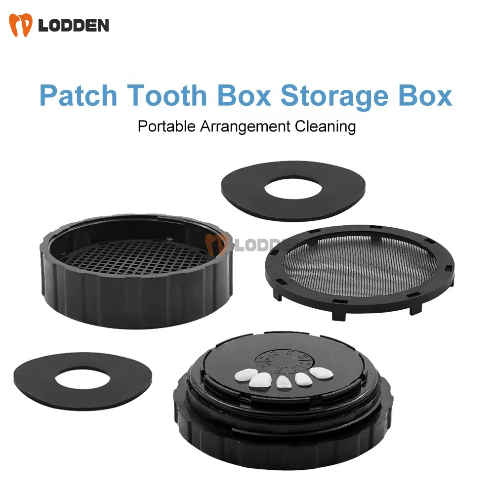 

Dental Veneer Box Round Shape Rinsing Sterilize Flush Etching Storage Case with Spare Pad Dental Lab Material