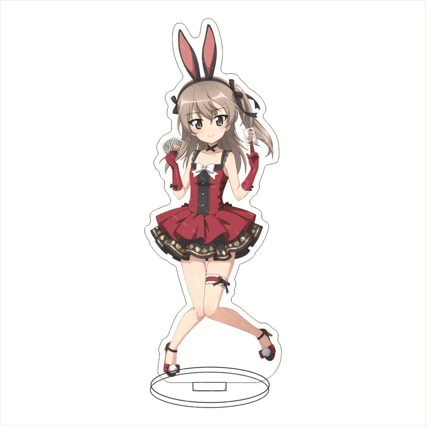 Figurines d'anime GIRLS und PANZER, support acrylique, plaque modèle, décor de bureau debout, Nishizumi ata ho Saori, Takebe Isuzu Hana Cosplay, 15cm