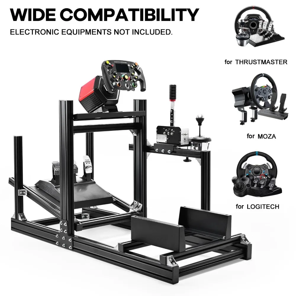 US Shipping GT/F1 Sim Racing Cockpit 8040 Aluminum Profile Adjustable Stand Modular DIY for Logitech Fanatec CSLDD
