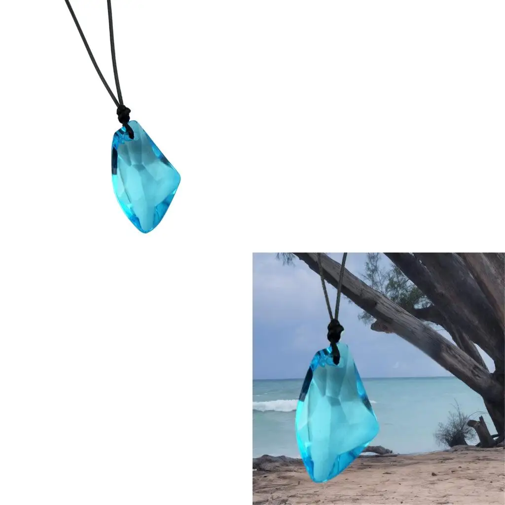  Resin/Plastic Blue Pendant Necklace Versatile Outfit Enhancer Jewelry Piece