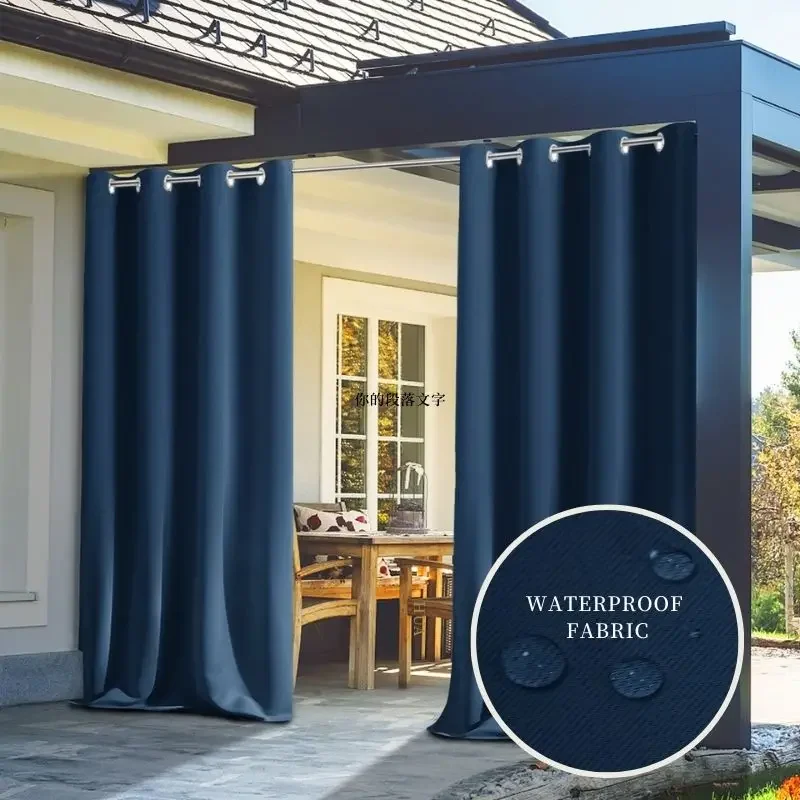 

DZQ Waterpoof Outdoor Shade Curtains Livingroom Home Interior Curtain Solid Color Windows Curtains Grommet Top