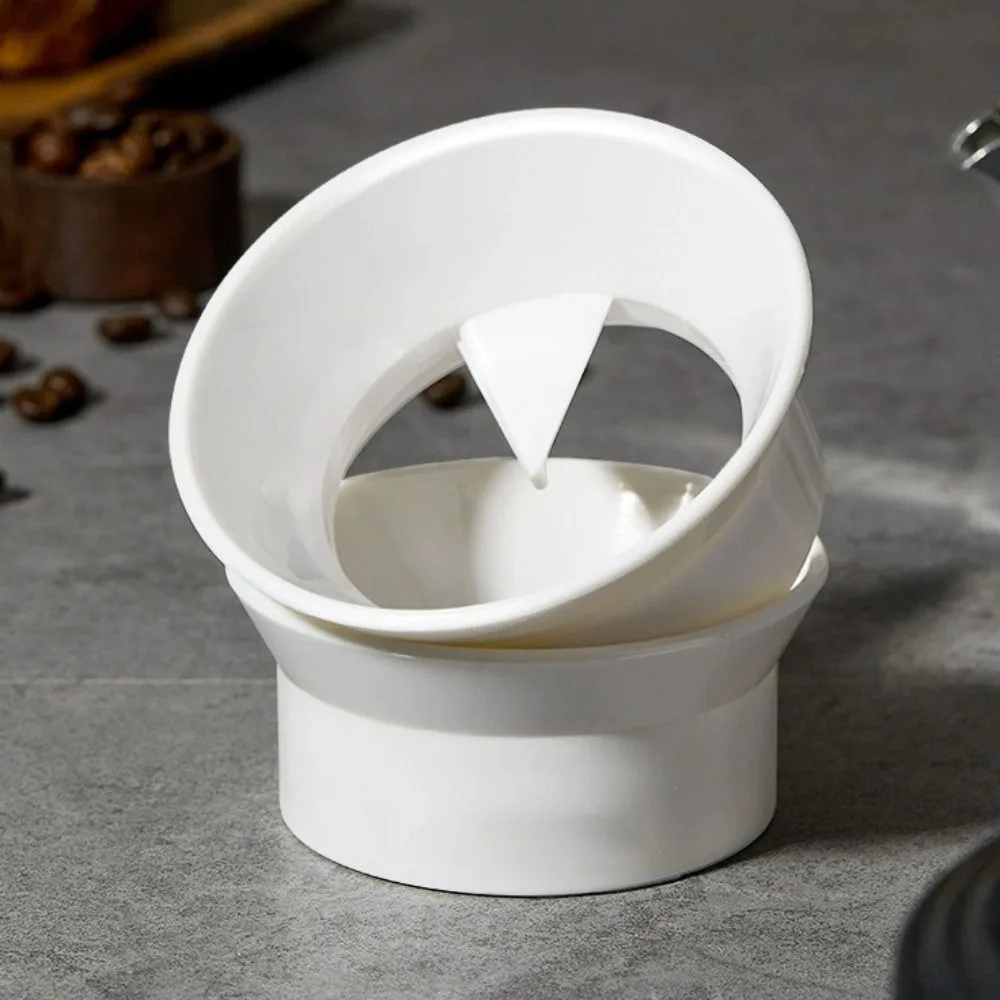 Anti-spill Powder Moka Pot Tamper Non Pressure Universal Rotary Powder Dosing Ring ABS White Coffee Distributor Leveler Cafe