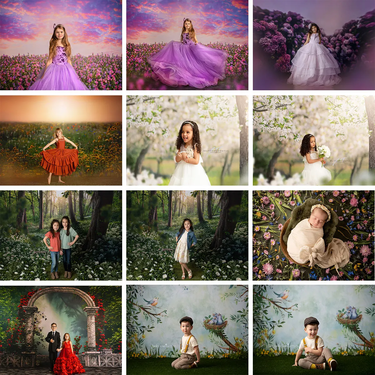 

Lush Flowering Forest Backdrop Child Baby Photocall Decors Floral Fantasy Girls Adult Photography Props Studio Backgrounds