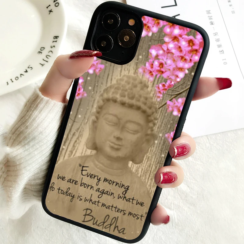 5 5S SE 2020 Phone Cover Case for iPhone 6 6S 7 8 PLUS X XS XR 11 12 13 MINI 14 PRO MAX Rubber  Buddha statue inspiring life