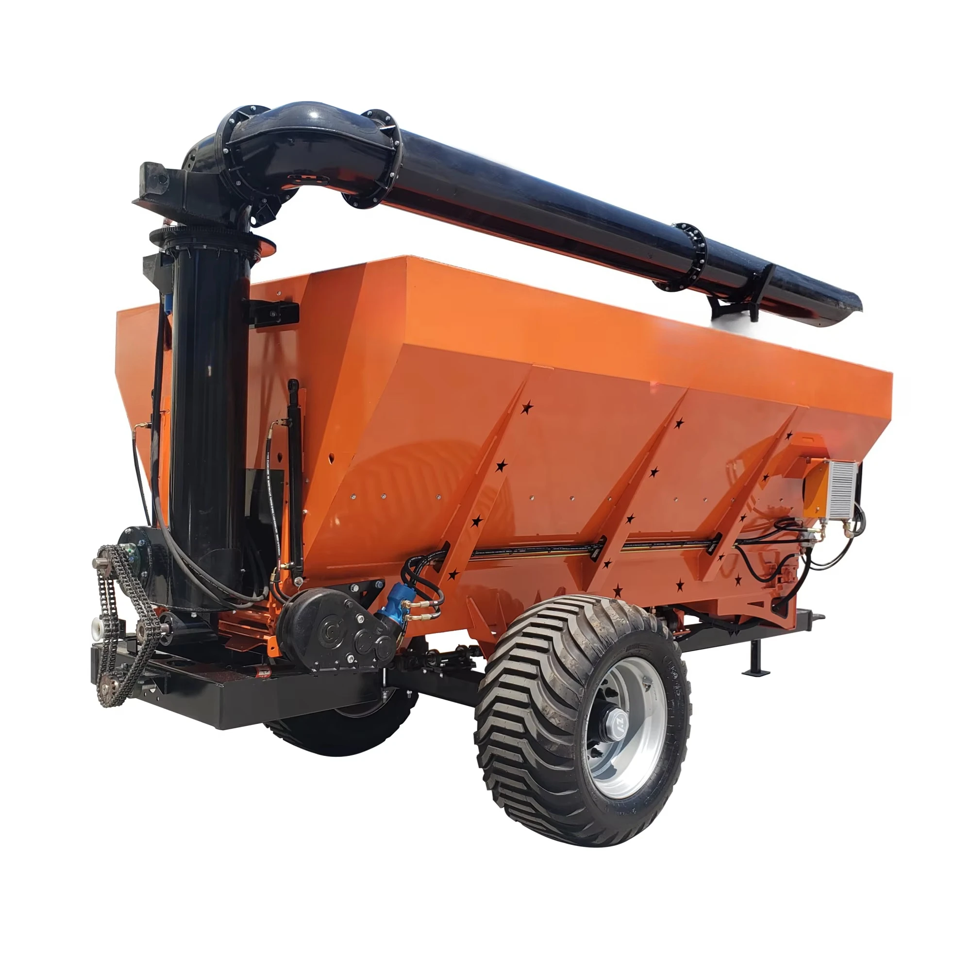 Factory Supply Tractor Trailed Grain Bin Carrier Chaser with Rotating Auger for Farm